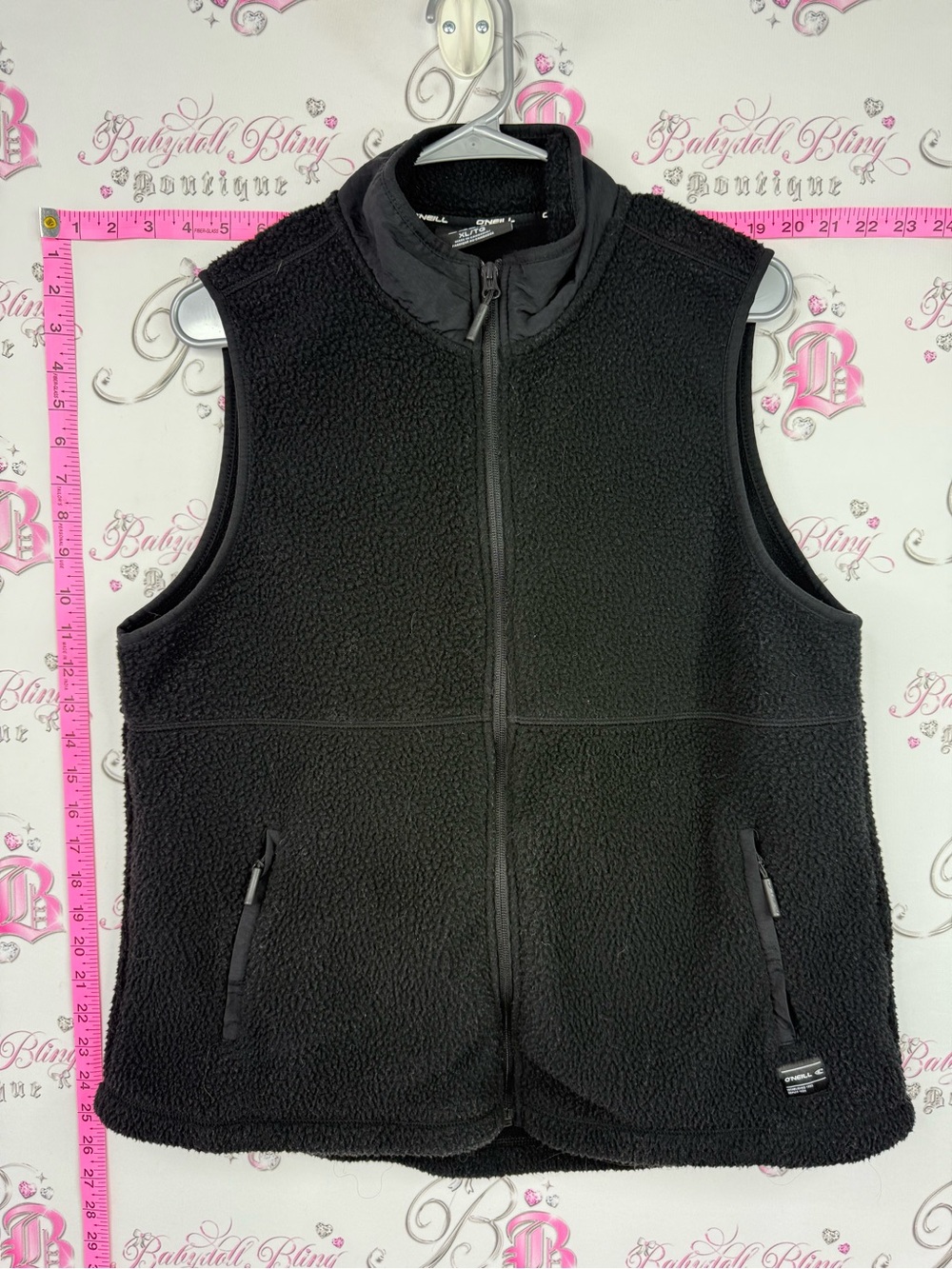 ONEILL Men's Black Sherpa Fleece Zip Vest - Classic Layering
